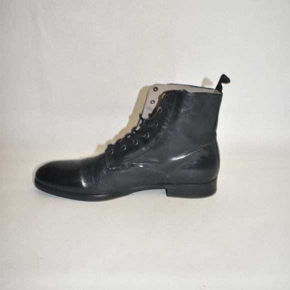 Allsaints Men's Mikkel Leather Combat Boots Black Size 45 EU 12 US - Picture 4 of 12